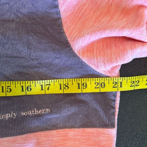 Simply Southern purple Corduroy and Coral Pullover with Quarter Zipper size S - Picture 9 of 10